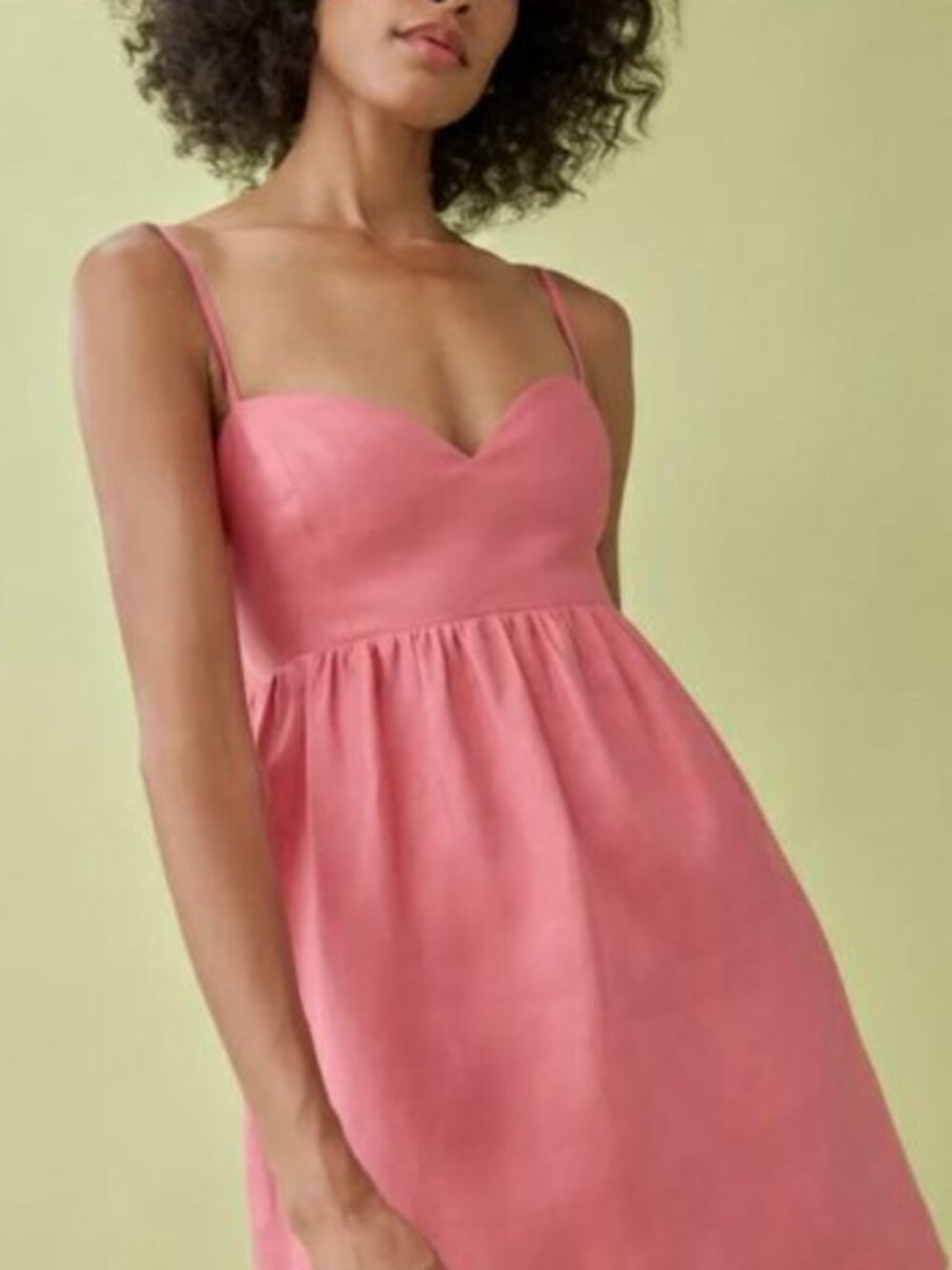 Reformation Martin Linen Dress Snapdragon Pink 4